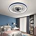 YUNZI Ventilatore Da Soffitto Con Luce E Telecomando Cucina Ventilatore Da Soffitto Con Luce Led Lampadario Ventilatore Moderno Ventilatore Con Telecomando Silenzioso 50CM*12CM,Blu