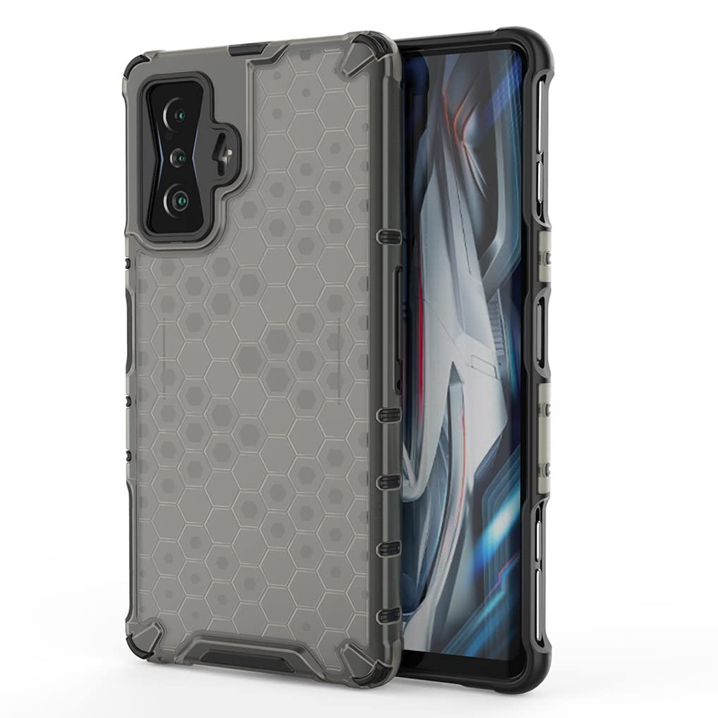 SEEKO Case for Xiaomi Poco F4 GT 5G, Ultra-thin Silicone TPU Shockproof Bumper Phone Case Cover [Advanced Air Cushion Drop Protection] [Honeycomb Shape] - Black
