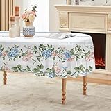 TISSU POLYESTER DE HAUTE QUALITÉ: Fabriquée en polyester résistant, la nappe est douce au toucher, avec un tombé fluide et naturel. Infroissable, durable et esthétique, elle protège efficacement votre table tout en ajoutant une touche décorative et élégante à votre intérieur