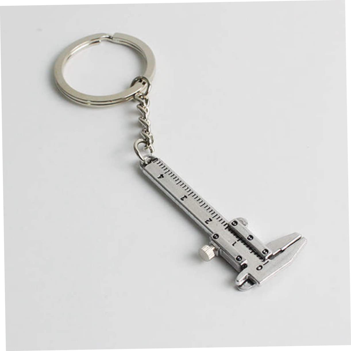 Holibanna 2pcs Cool Keychains Fiber Vernier Caliper Couples Keychain Key Chain Carbon Fiber Caliper Vernier Caliper Keyring Micrometer Measuring Too Car Key Fob Tool Key Ring Lovers Silver