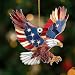 Bald Eagle Patriotic Ornament – Stained Glass American Flag Suncatcher, Acrylic Hanging Decor, USA Pride Home Office Gift, Veterans Independence Day & 4th of July Christmas Tree Ornament (Sun-11)