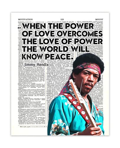 Positive Affirmations Wall Decor For Kids: "When The Power Of Love" Jimi Hendrix 8X10 Inspirational, Motivational Poster & Motivational Wall Art Office Decor For Men & Women #TOP19