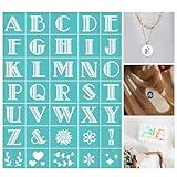 BEUNITONE - Plantilla de plantilla de serigrafía para flores, plantilla alfabeto para serigrafía, 11 x 8,5 pulgadas, para pintura sobre madera, tela tiza, decoración de interiores