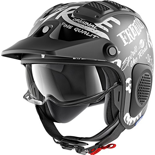 Shark X-Drak Freestyle Cup Mat Casco Jet, nero/bianco, XS (53/54)