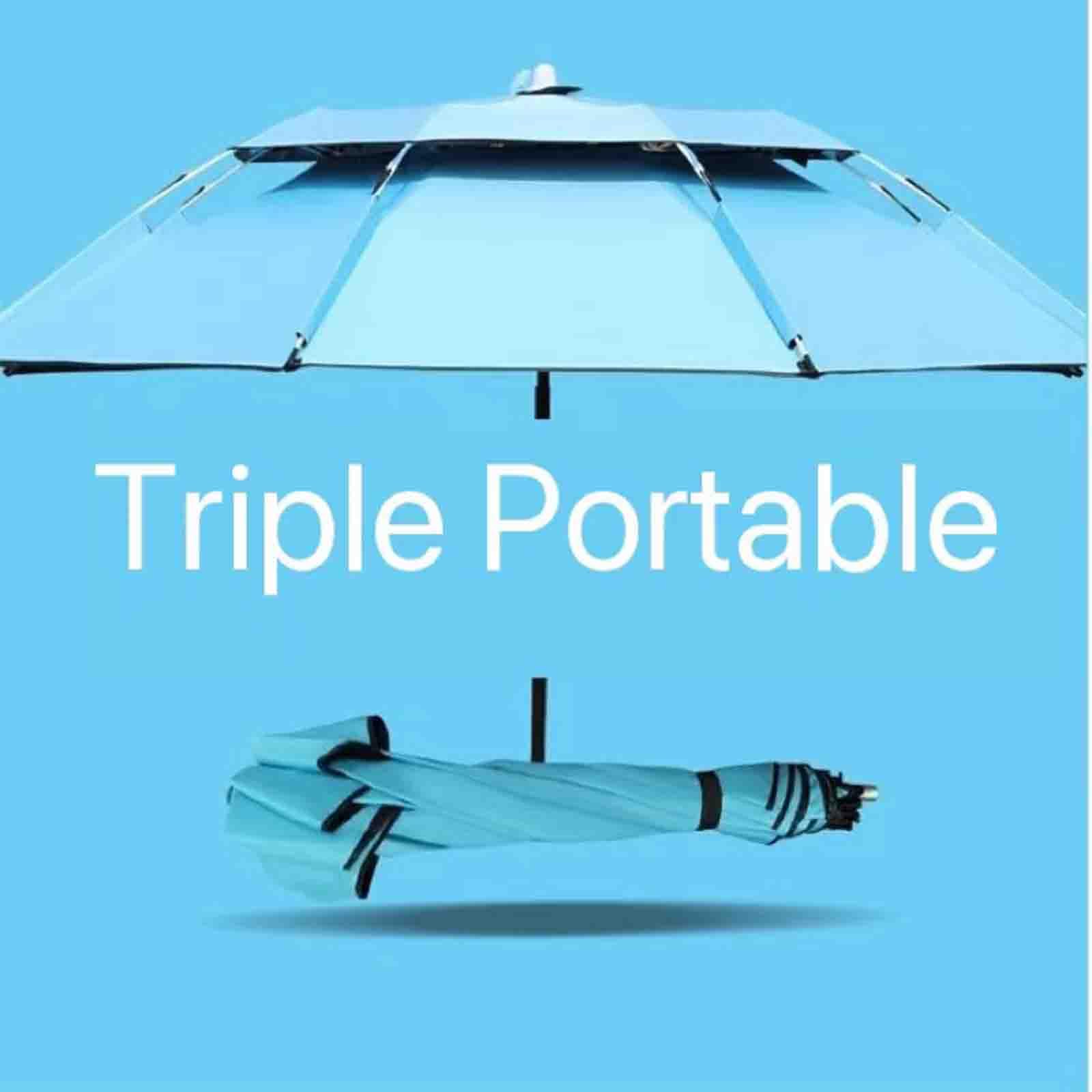 7 stóp parasol wędkarski duży parasol wędkarski 3-krotny przenośny uniwersalny krem ​​do opalania przeciw burzy osłona przeciwdeszczowa wtyczka parasol wędkarski parasol (A 8 ft)