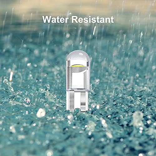 noobibaba T10 W5W Bulb, LED Number Plate Light Bulbs Side Lights for Car, 501 168 194 Bulbs 0.5W 12VDC Wedge Base LED, Used for Car Bulbs Cool White 6000K 10-Count