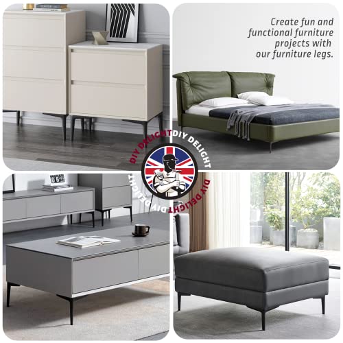 Sunvfafa Legs For Furniture Set Of 4, Decorative Cabinet Legs 7 1/8 Inch, Replacement Furniture Legs For Cube Storage, Dresser, Couch, Ottoman, Nightstand, Coffee Table, Bookshelf, Futon (Black) #TOP3