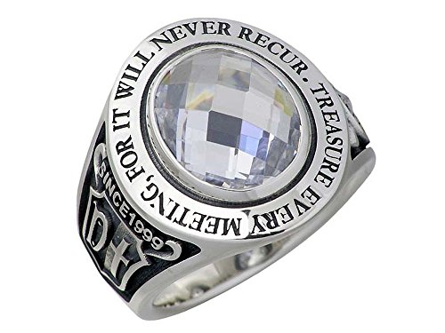 [ドクターモンロー] シルバー リング メンズ キュービック メッセージ 一粒 カレッジ リング 指輪 13～23号 FC-195-SV ※受注制作商品のため、キャンセル・返品はお受けできません