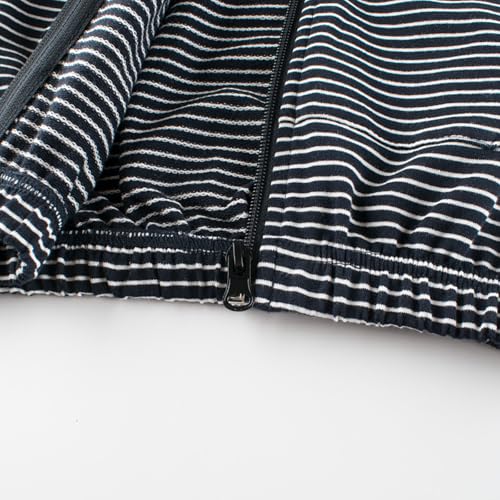 BILIKEYU Toddler Little Boys Striped Jacket Long Sleeve Zip Up Hooded Outwear Coats with Pockets for Kids 1 to2