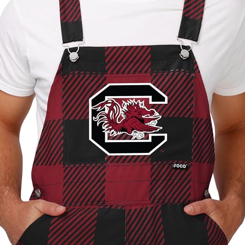 FOCO South Carolina Gamecocks NCAA Mens Plaid Bib Overalls - M by FOCO - Image 4