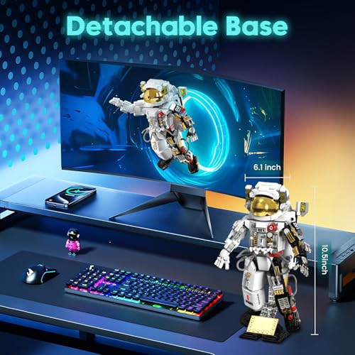 okk Space Astronaut Building Set, Space Toy for Kids, Collectible Astronaut Toy with Display Stand, Creative Space Exploration Astronaut Building Kit Gifts for Adults Boys Girls (652 Pieces)