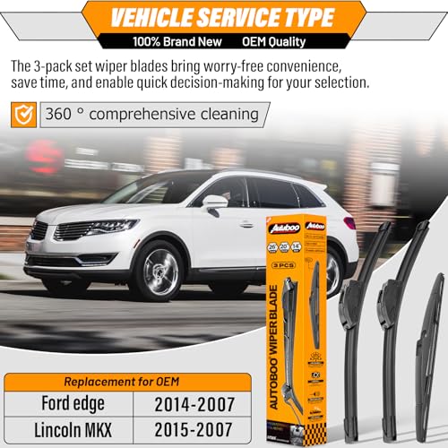 Image of AUTOBOO Windshield Wiper Blade Replacement for Ford Edge Lincoln MKX