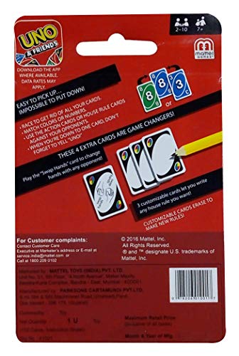 Image of Mattel Uno Card Game with Customizable Wild Cards - Multicolor Carton
