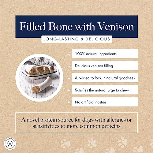 Hollings Filled Bone with Venison Dog Chew, Delicious, Air Dried Long Lasting Bone for Adult Dogs, Made with 100% Natural Ingredients (1 Count) - Image 2