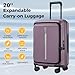 Haimyren 20“ Expandable Carry on Luggage Front Opening, 22x14x9 Airline Approved Hardshell Spinner Carry-on Suitcase with Wheels, TSA Lock, Lightweight Durable Travel Luggage (Purple, 20 inch)