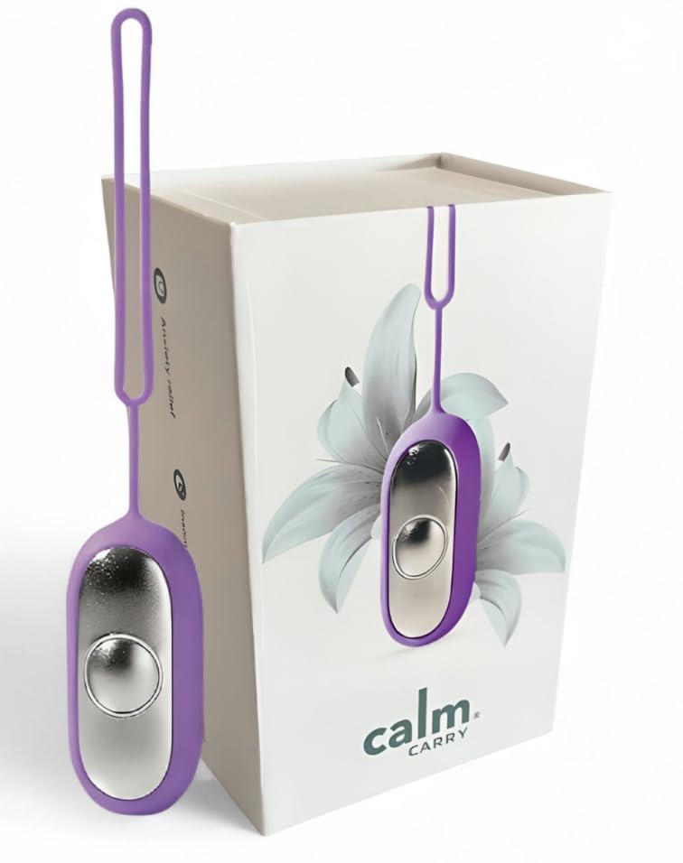 CalmCarry Glowco Sleep Aid Device Handheld Microcurrent Relaxation Tool Supports Calm Focus & Gentle Relief USB Rechargeable Portable Wellness Device for Adults & Kids | Purple Calm Carry