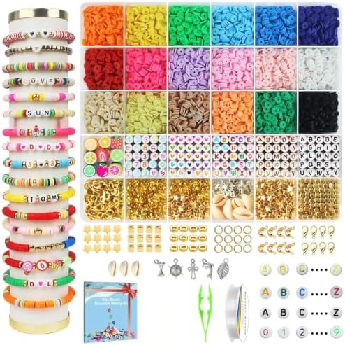 Fournine 5300 Pcs Clay Beads Friendship Bracelet Making Kit