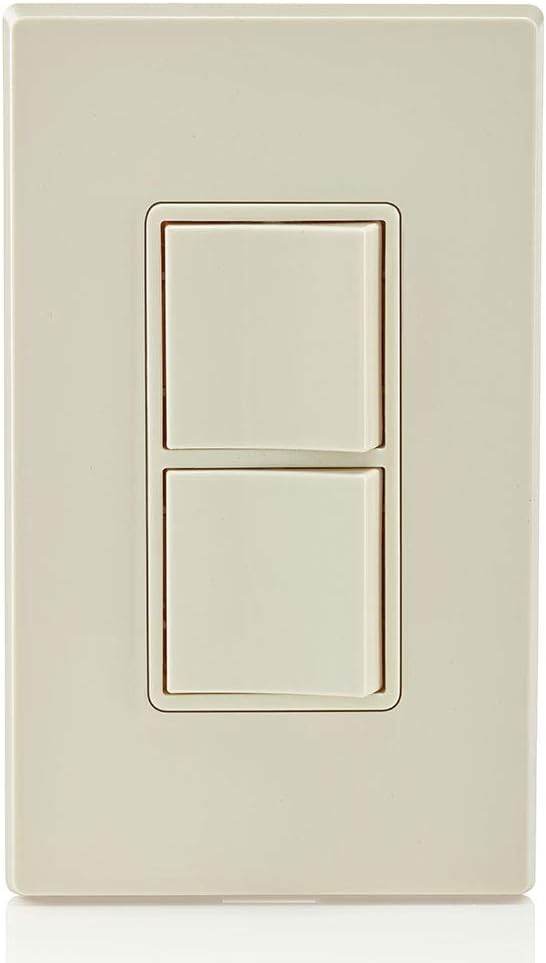 Leviton 5634-I 15 Amp, 120/277 Volt, Decora Single-Pole, AC Combination Switch, Commercial Grade, Grounding, Light Almond