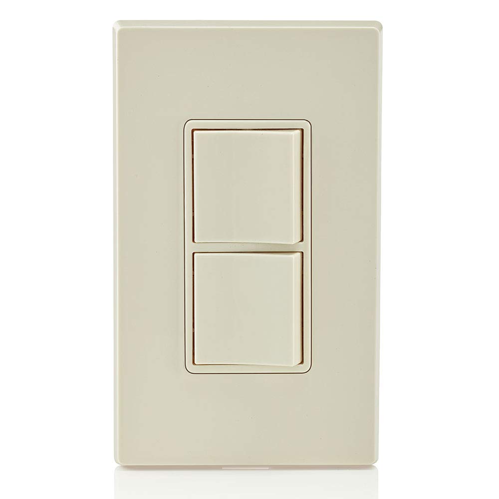 Leviton 15 Amp, 120/277 Volt, Decora Single-Pole, AC Combination Switch, Commercial Grade, Grounding, 5634-I, Light Almond
