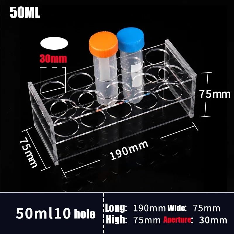Soporte acrílico para tubos de ensayo, Gradilla for tubos de ensayo 40/24 orificios 0,2-50 ML 6-30 mm(Diameter 30mm)