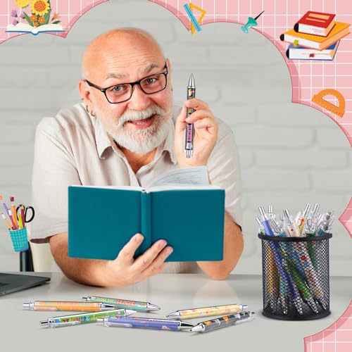 Cholemy 48 Pieces Teacher Appreciation Pens Teacher Appreciation Gifts Ballpoint Pens Bulk Inspirational Thank You Ink Pen Gift for School Office Supplies