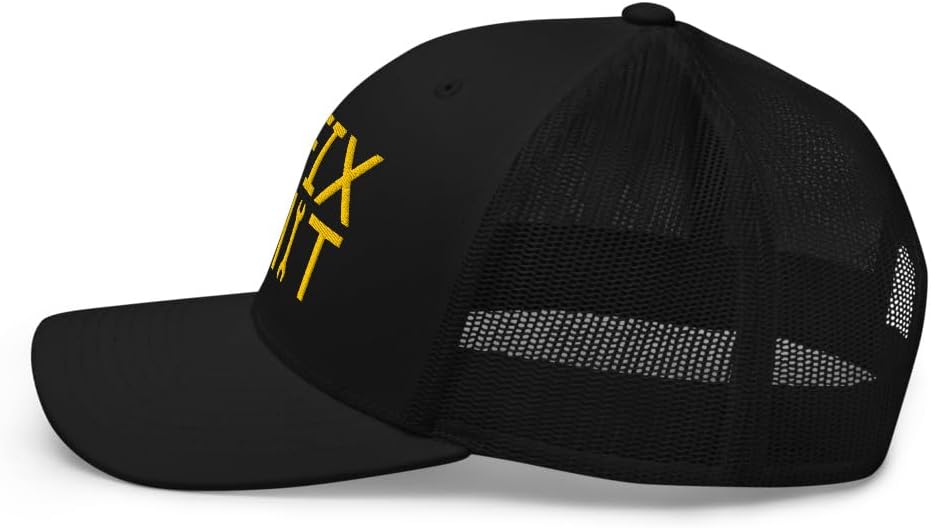 NX I Fix Shit Embroidered Curved Bill Trucker Hat Mid Crown Adjustable Cap
