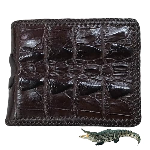 クロコダイル クロコ ワニ ワニ皮 Crocodile ブラック 二つ折り財布 新作 クロコダイル 二つ折り財布 レディース メンズ 本革 ホーン