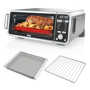 Ninja SP351 Foodi Smart 13-in-1 Dual Heat Air Fry Countertop Oven, Dehydrate, Reheat, Smart Thermometer, 1800-watts, Silver