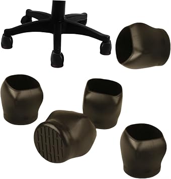 5 PCS Chair Caster Cups Furniture Wheel Stopper 2" Office Chair Wheel Cups Furniture Pads for Rolling Desk Chair Crib Wheels Anti-Sliding, Black Plastic Chair Leg Floor Protectors