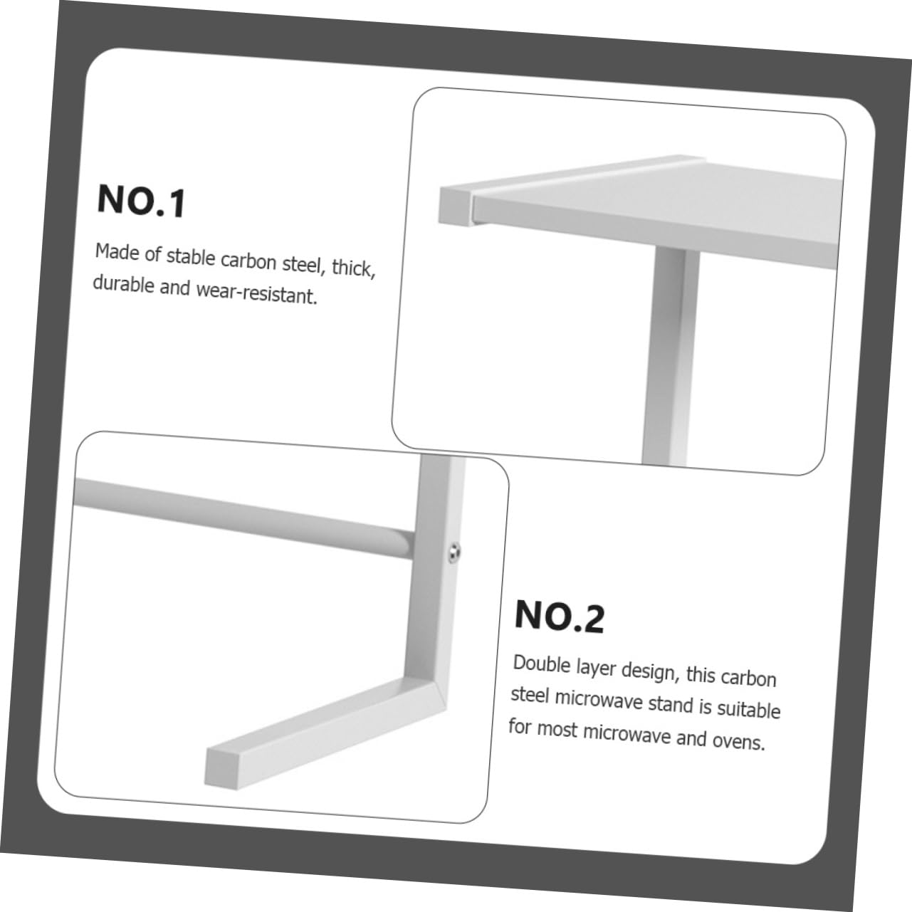 Cabilock Soporte Metálico Diseño Estable y Firme para Microondas y Horno de Acero al Carbono para Organización en Encimera de Cocina