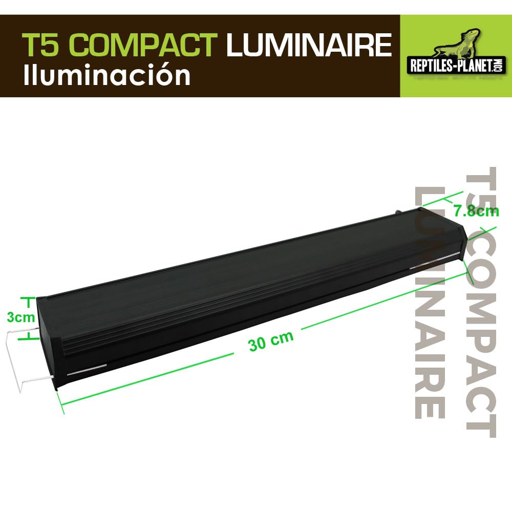 Reptiles-Planet T5 Compacto Luz Individual, 8W, 30cm Longitud