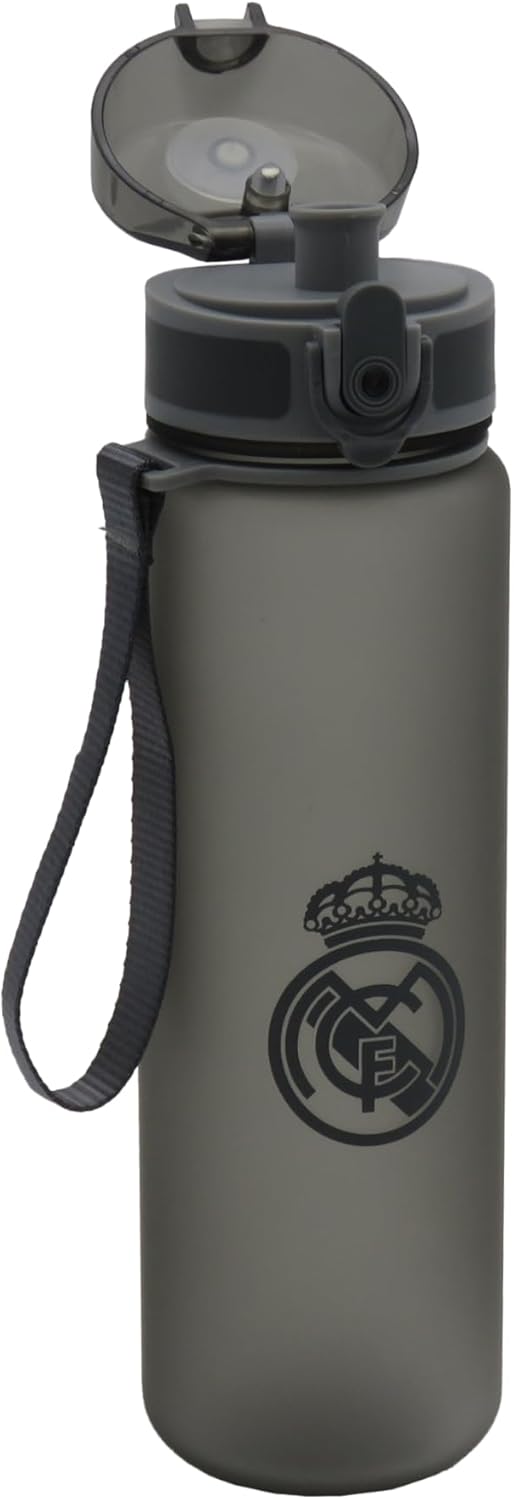 CyP Brands- Real Madrid, Bottle, Water Bottle, Sports Bottle, Bottle, Canteen, Black, Official Product