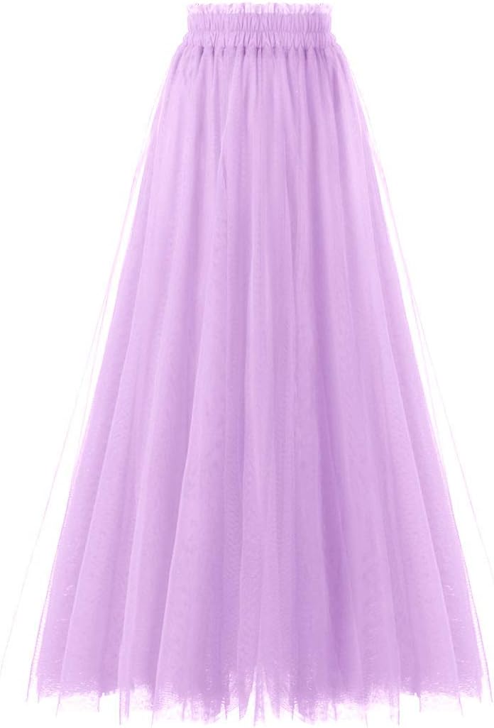 OBBUE Women's A Line Tulle Party Evening Tutu Skirts Tea Length