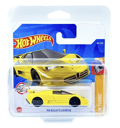Hot Wheels '94 Bugatti EB110 SS (amarillo) 5/10 HW Turbo 2022 - 65/250 (tarjeta corta) *** Viene en una funda protectora para coleccionistas de coche KLAS HCT67