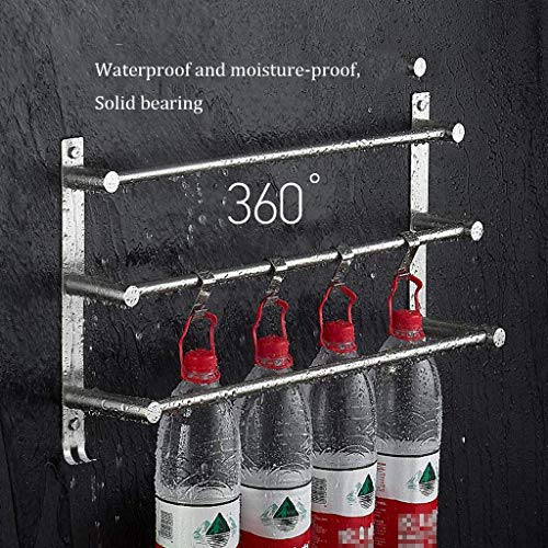 Toallero de baño para ahorrar espacio de 40 cm con ganchos de pared inox 6