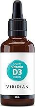 Viridian - Liquid Vitamin D3 2000IU - 50ml | Bone, Muscle & Immune Health | Plant-Based Lichen Source | Vegan D3 Drops, Orange Flavour | Vegan & Kosher | Nutritionist Formulated