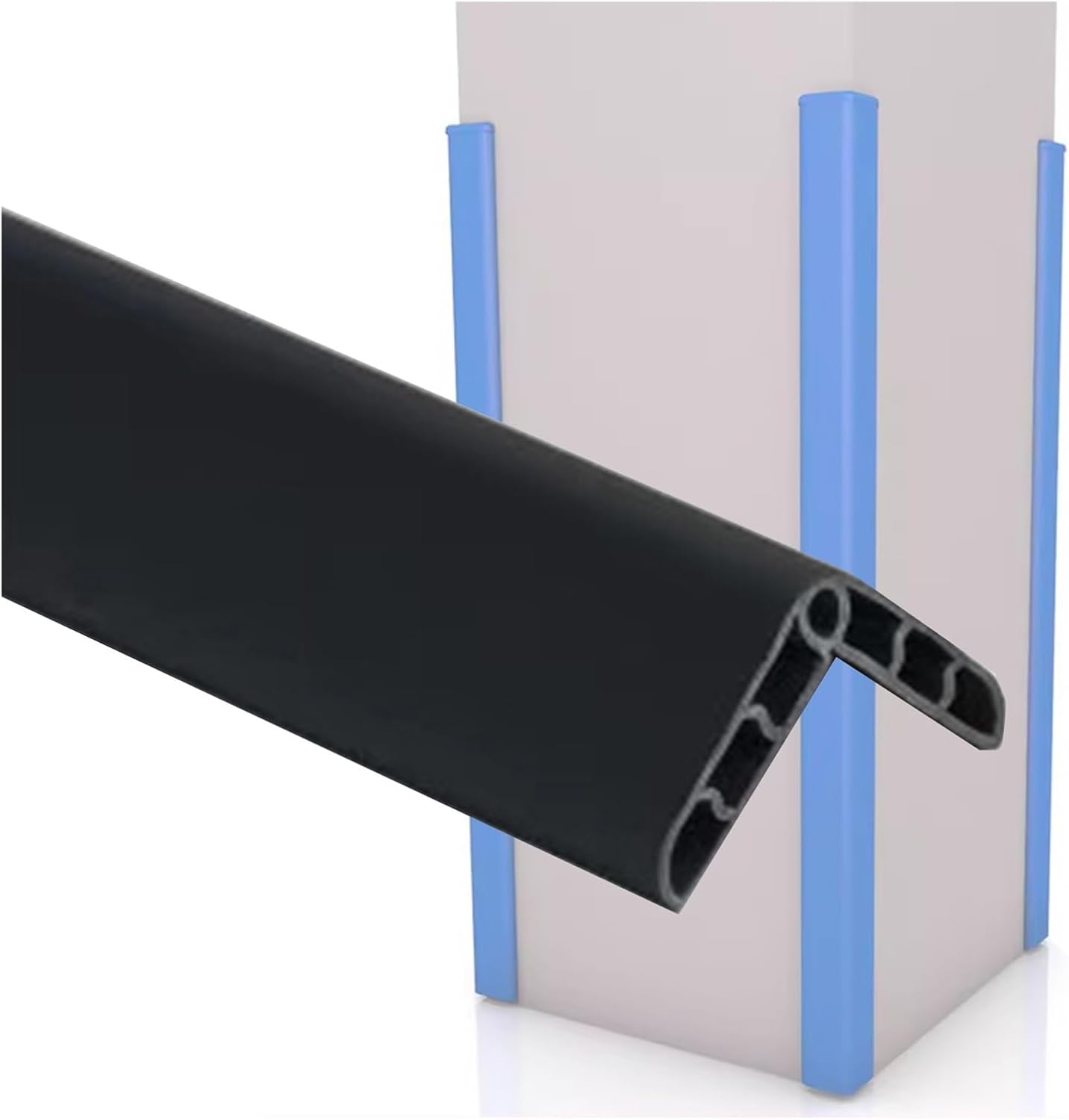 Wall Bumper Guards - Pre-Taped Adhesive L-Shaped Protector Strips for Car Parking and Warehouse - PVC Wall Column Safety Guard