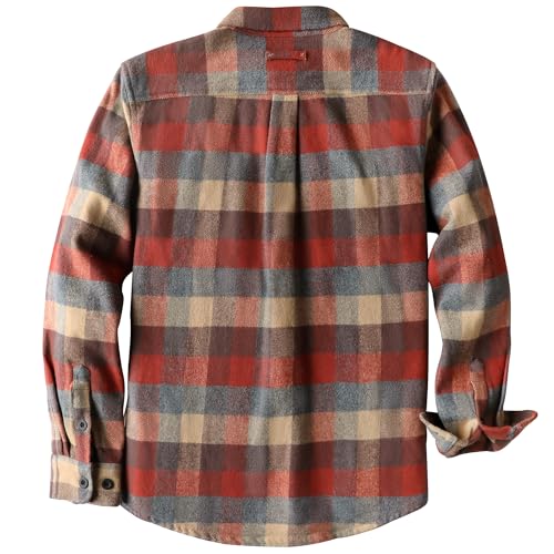 Dubinik® 13oz Ultra Heavyweight Flannel Shirt for Men Long Sleeve Mens Plaid Button Down Shirts Vintage 100% Cotton - Image 3