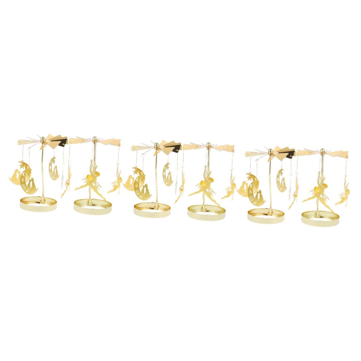 BESPORTBLE 6pezzi Portacandele Rotanti Metallo Candela Per Decorazioni Natalizie e Feste Design e Leggero e Ufficio