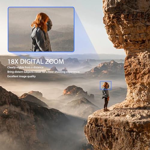 Filmadora Com Câmera de Vídeo 5K, Câmera Vlogging Wifi de 56 MP Com Tela Sensível Ao Toque de 3 Pole