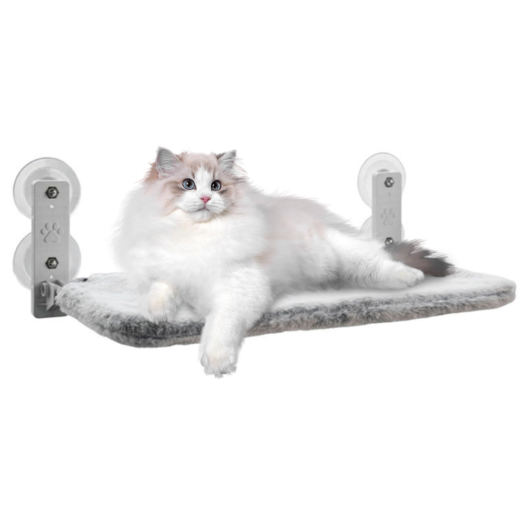 Ventana de Gato Penca Plegable Ventana de Gato Hamaca 12x20.5in Cama de Gato con Cubierta de Tela de Doble Cara Pintada de Roya Copa Resistente a los estantes de Gato, soporta hasta 33 LB, Ventana de