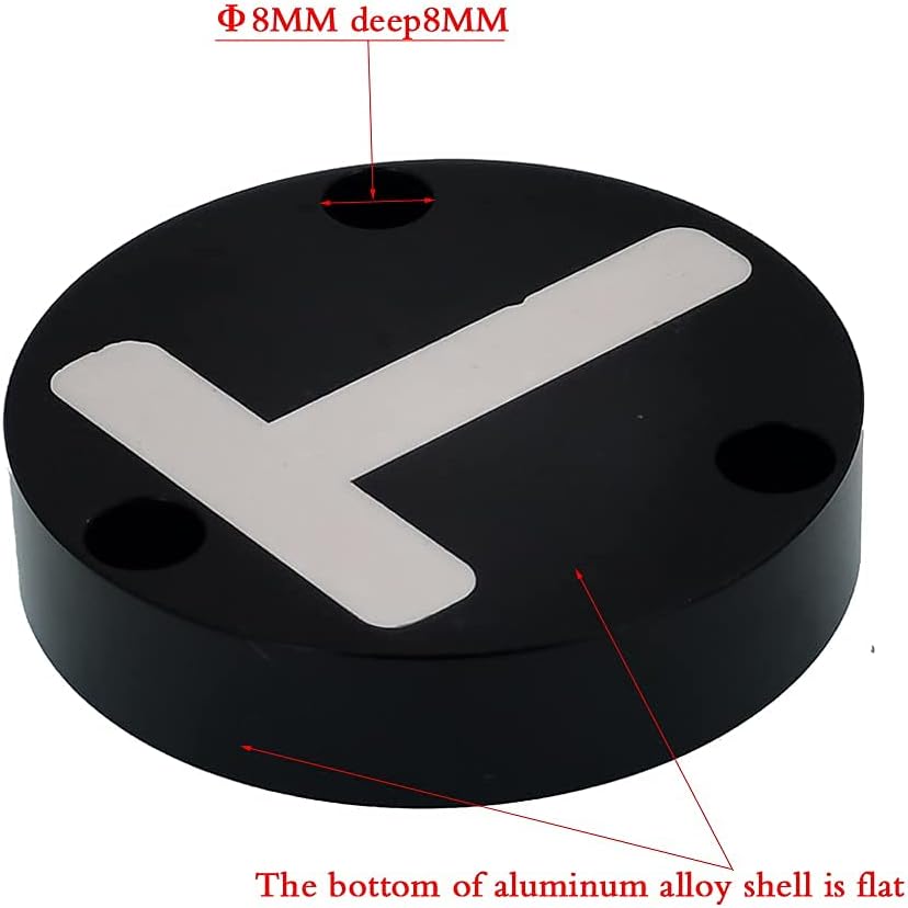 UMEI Universal Glass Level - Metal Round Horizontal Bubble T-Type Two-Way Level - Black - 60mm Diameter - 5' / 2mm Accuracy