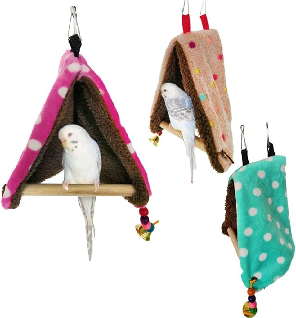 Warm Bird Nest Bed Hammock House Perch for Parrot Parakeet Finch Canary Cage Toy(D)