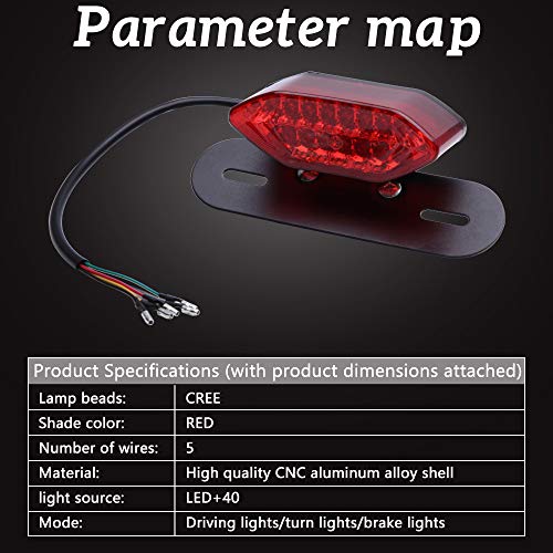 Image of DREAMIZER Motorcycle Tail Light Integrated Running Lamp Brake&Turn Signal Light with License Plate Bracket Compatible With Motorcycle Street Bike Cruiser Chopper And More