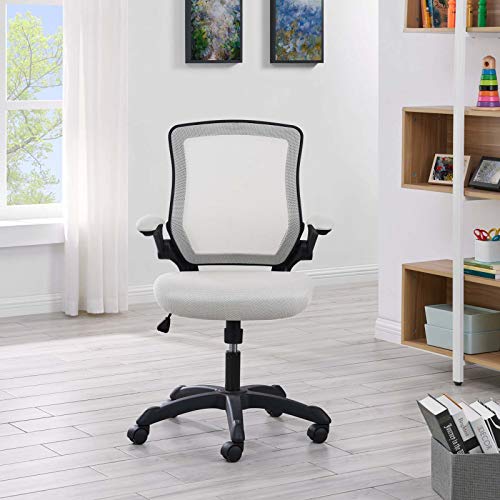 Modway Veer Office Chair With Mesh Back And Vinyl Seat With Flip-Up Arms In Gray #TOP1