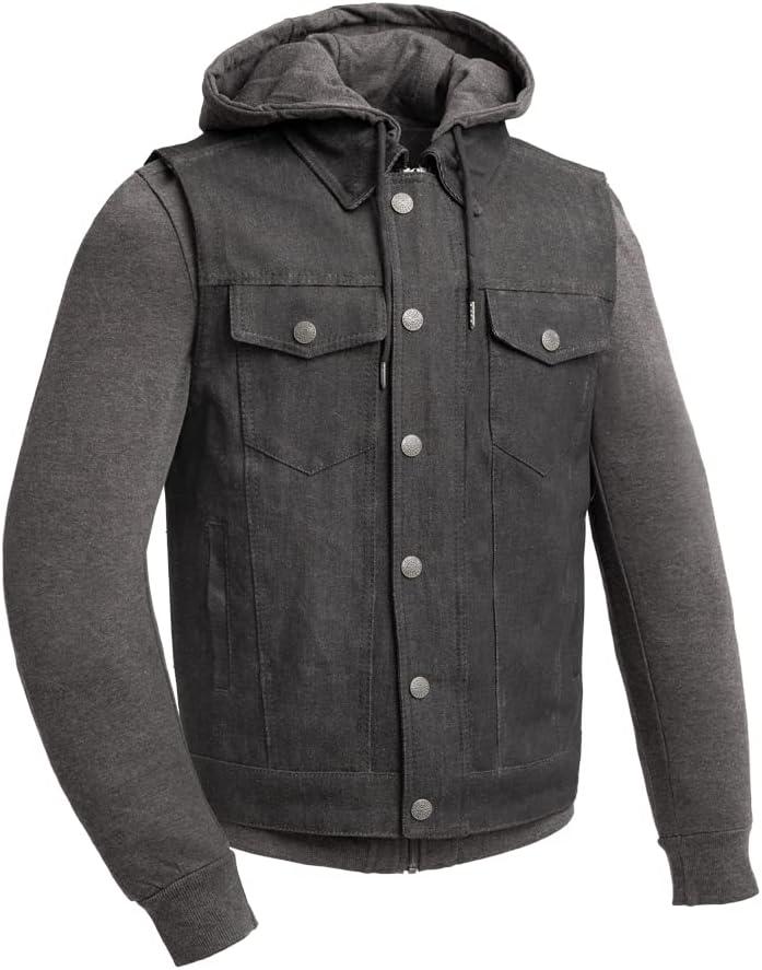 First Mfg Co - Rook, Kent - Men's Motorcycle Biker Riding Denim, Leather Vest