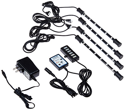 Cyron RGB True LED Multicolor Home TV Accent Lighting Kit Video Production Light, Under Cabinet Counter Lighting, Multi-Functional Controller, 360 Degrees Rotatable, ETL Listed, 4x 9