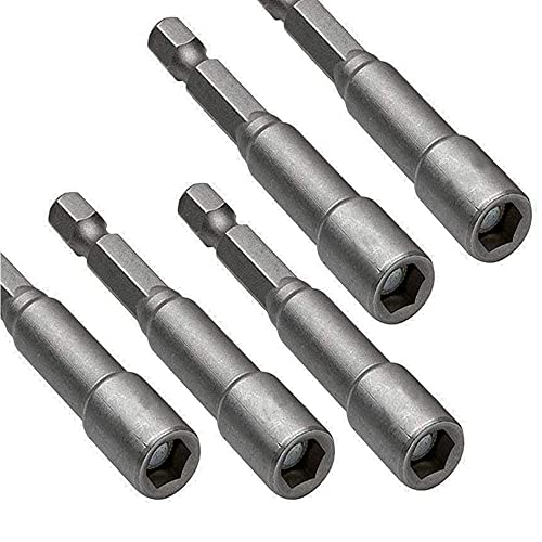 Eyech 10Pcs Power Nut Driver Set 1/4” Hex Shank Magnetic Quick Change Socket Nut Impact Driver Adapter Imperial |65Mm Length #TOP2