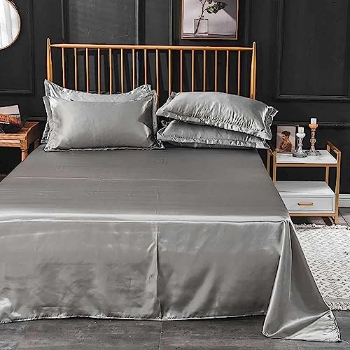 KYKHT Sábanas de satén de seda, sábanas de seda suave, sábanas cómodas, para hotel premium, 1 pieza, sábana bajera para colchón (solo sábanas) – 180 x 230 cm
