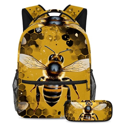 Sac à dos Abeille aux finitions soignées ensemble scolaire ergonomique grand format